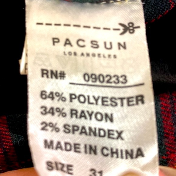 PacSun red flannel plaid slacks - Picture 8 of 9